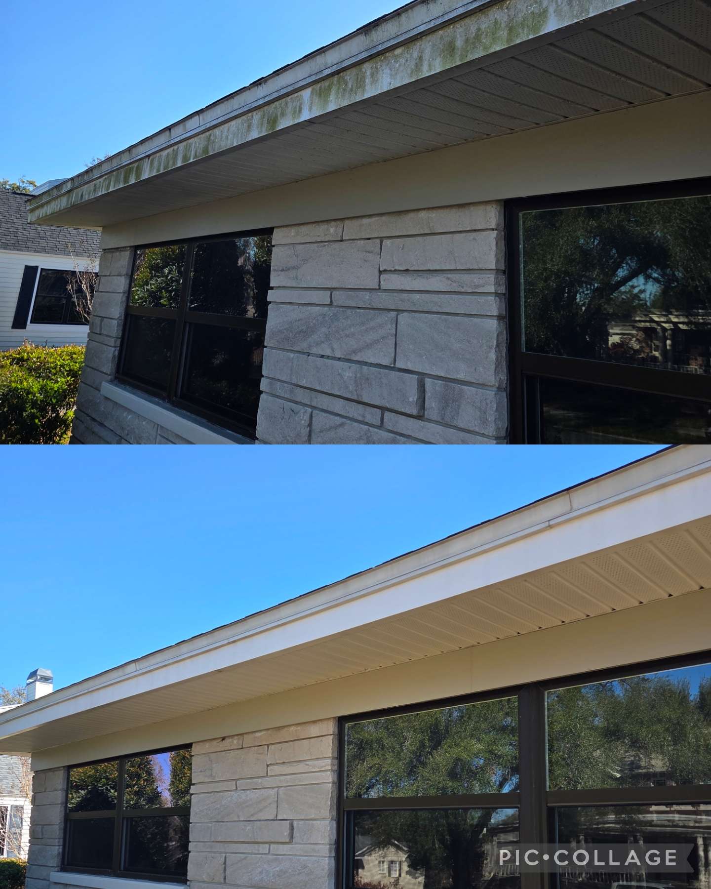 Clean home exterior after soft washing